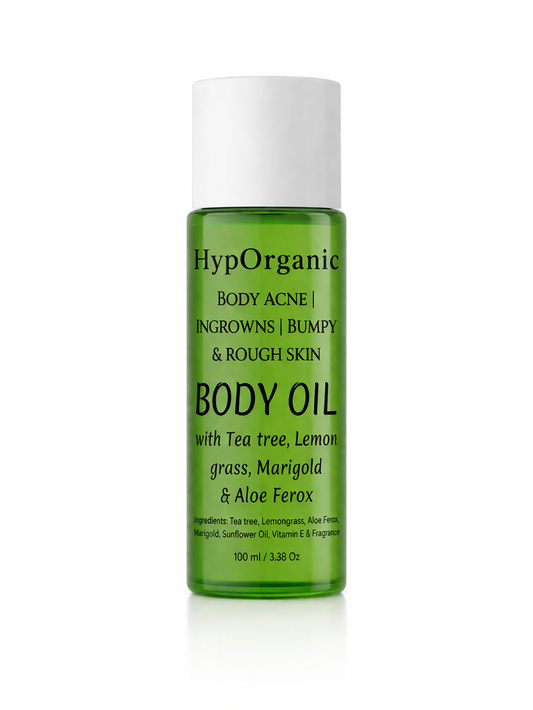 Body Acne | Ingrowns | Bumpy Skin Body Oil with Tea tree, Lemongrass & Aloe