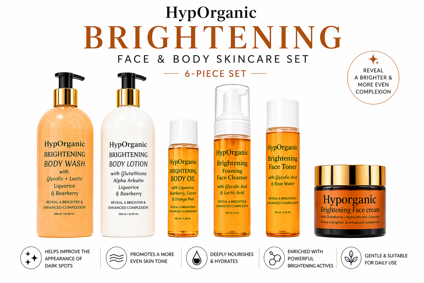 Brightening Face & Body 6 Piece Set